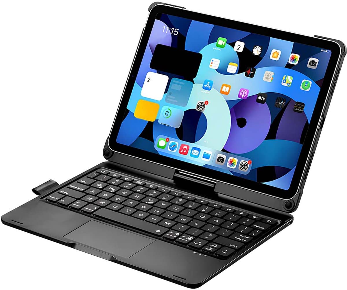Urban Factory, 2-in-1 Hoesje Geschikt voor Apple iPad Air 4 10.9 en Geschikt voor Apple iPad Pro 11 met Bluetooth Toetsenbord, Zwart