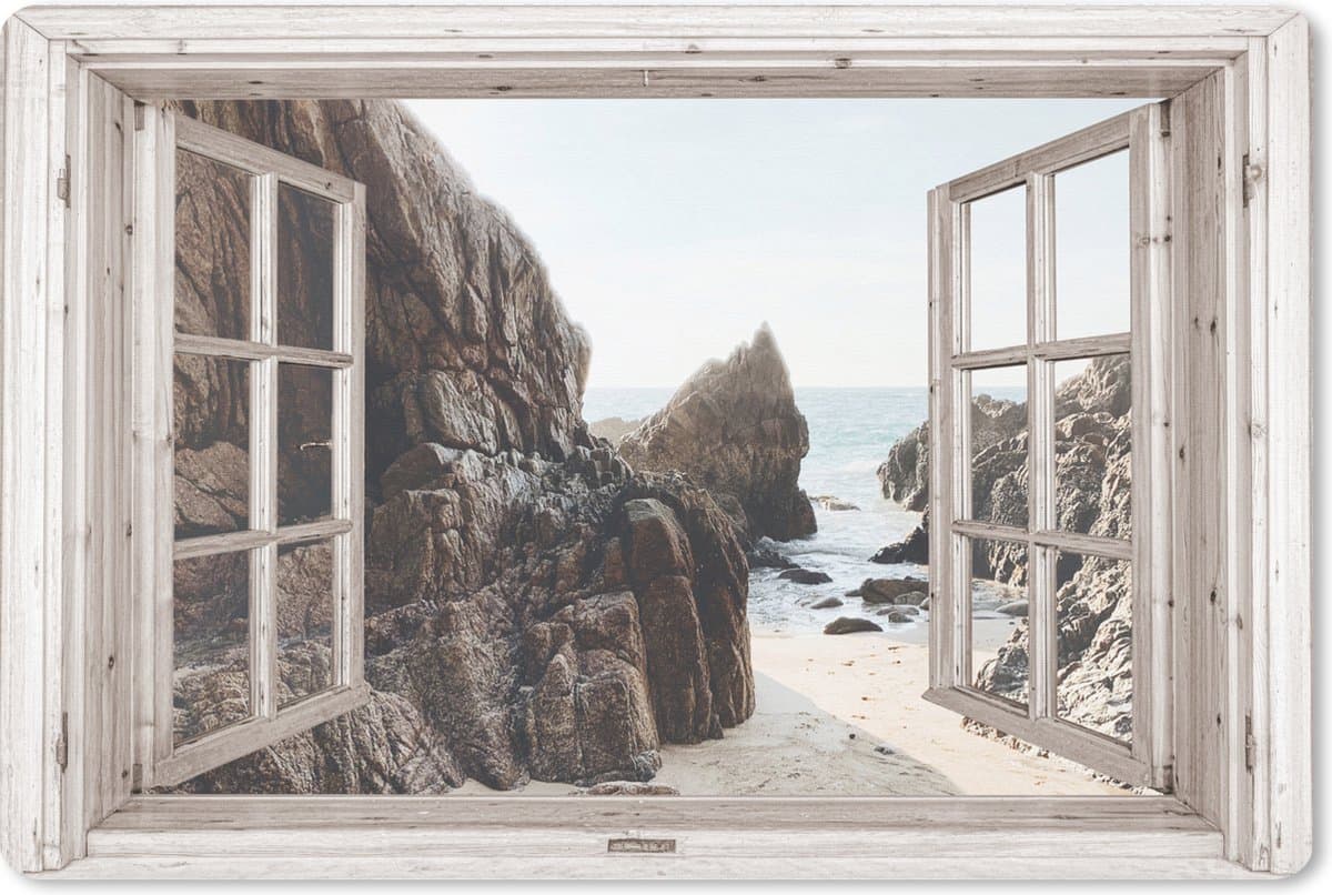 Muismat XXL 120x80 cm - Bureau onderlegger - Bureau mat Doorkijk - Strand - Zee - Bureaumat - Gaming mousepad xl - Bureaulegger groot - Computer deskmat
