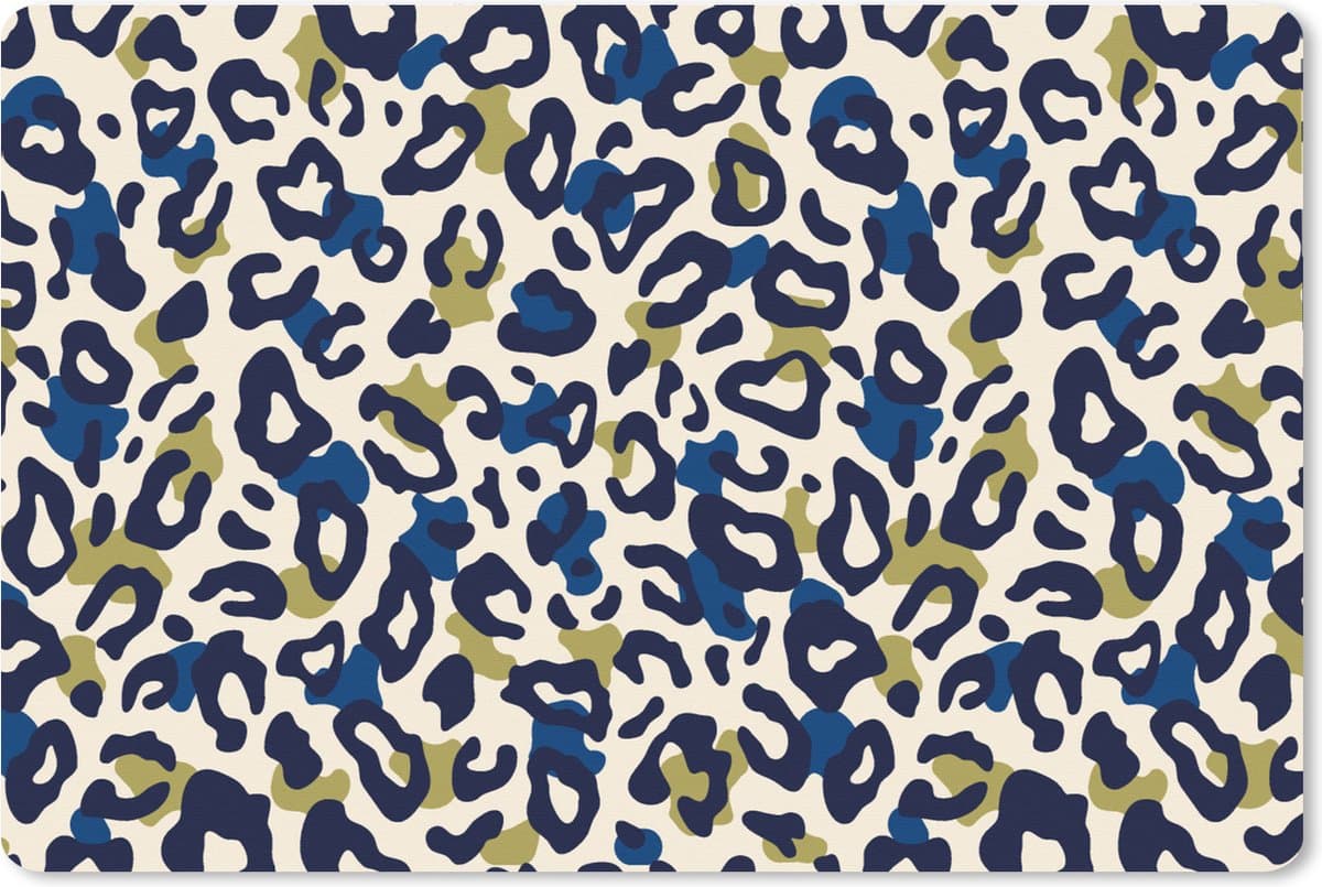 Muismat XXL 90x60 cm - Bureau onderlegger - Bureau mat Panter - Design - Blauw - Groen - Bureaumat - Gaming mousepad xl - Bureaulegger groot - Computer deskmat