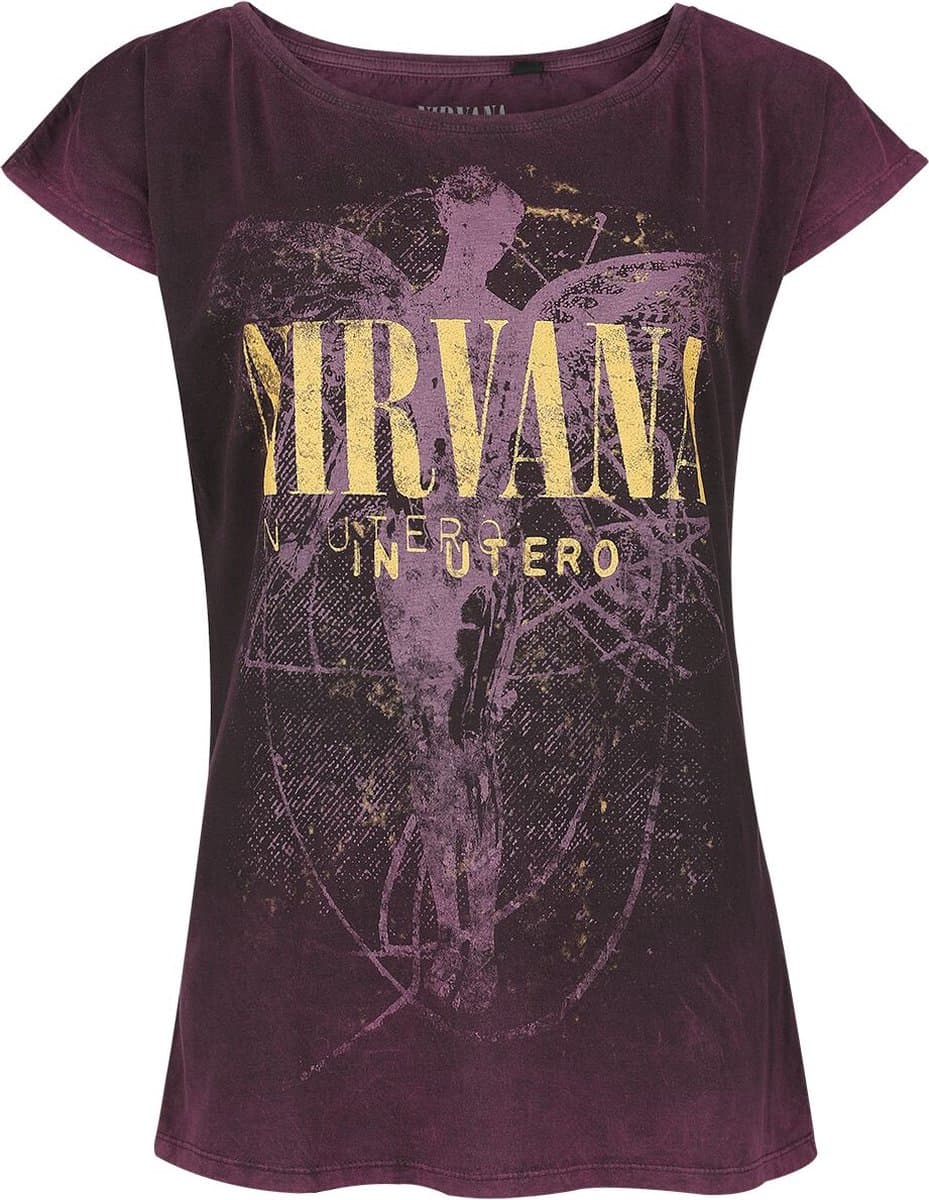 Nirvana In Utero Dye Dames T-shirt - bordeauxrood - XXL