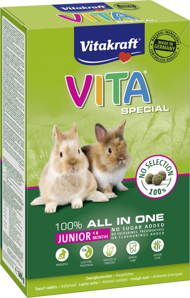 Vitakraft Vitaspecial Junior Dwergkonijnen - Konijnenvoer - 600 g