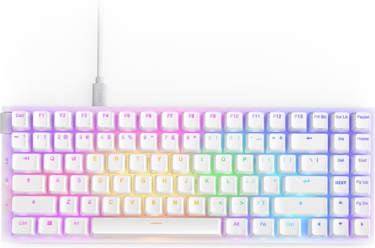 NZXT Function 2 MiniTKL toetsenbord Gamen USB Amerikaans Engels Wit