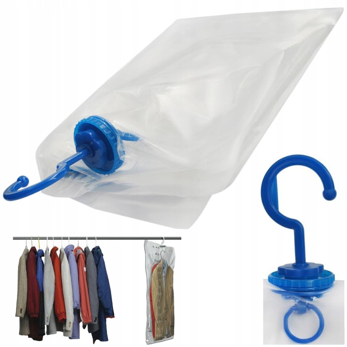 Rongrong Handige Hangende Vacuümzak - 105x70cm - Transparant - Inclusief Hanger