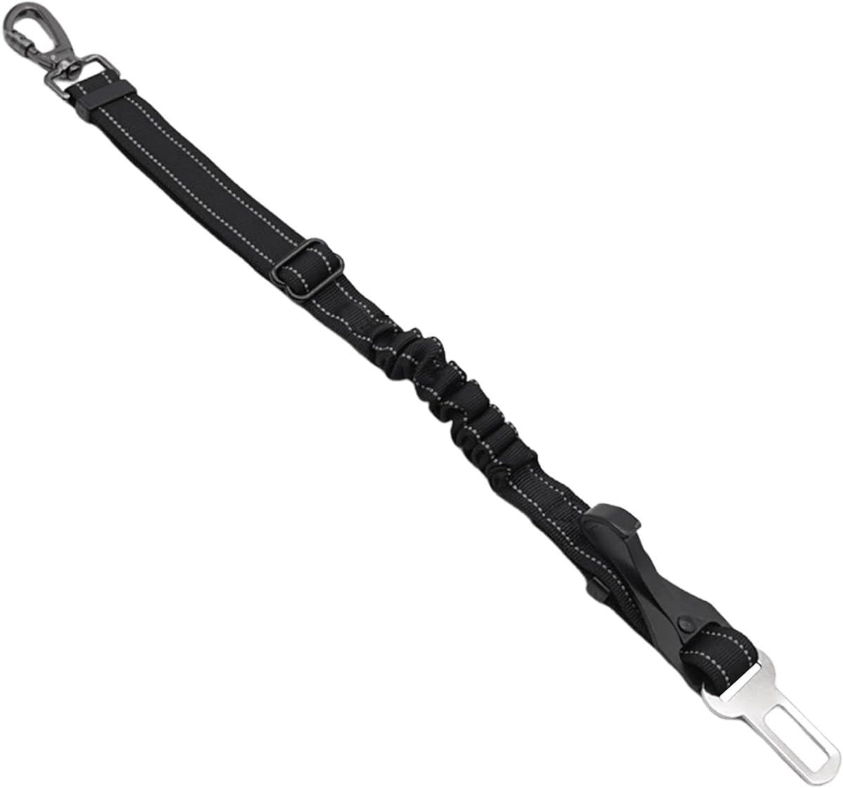 Hondenautogordel - Hondengordel Autoharnas - Veilig Reizen - Elastische Drukverdeling - Verstelbaar 52-62cm - Zwart