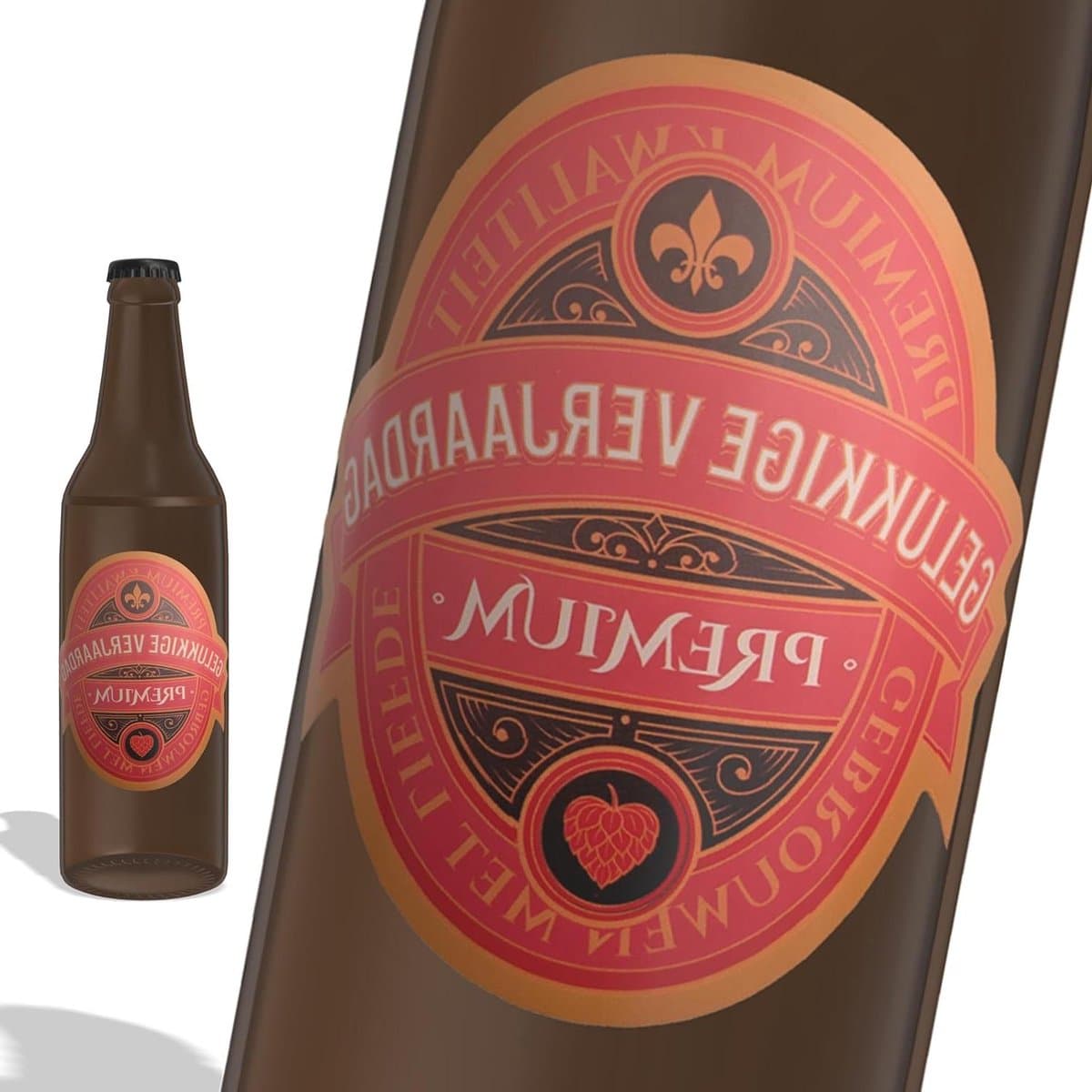 Bierfles Etiketten - Verjaardag Labels - Feest Versieren - Premium Kwaliteit Design - Set van 6 - Groen Goud