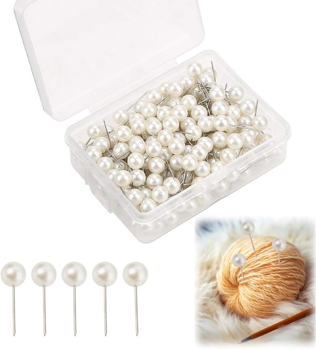 200 Stuks RVS Spelden, Lange Rechte Naalden voor Stoffen, Naaien, DIY en Handwerken (4cm)