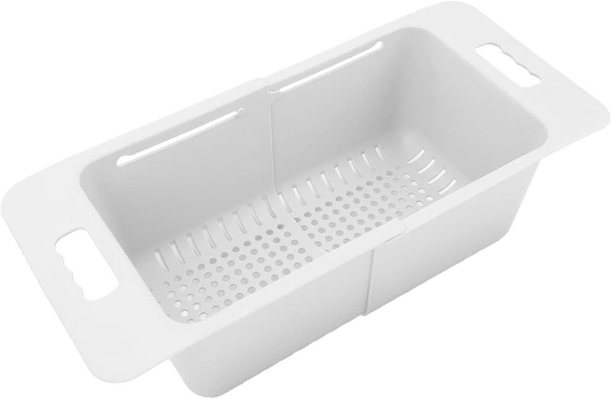 Vriezer Organizer Mand - Opbergmand Uitschuifbaar - Diepvries Ordenen - Flexibel Uitschuifbaar - 40-52 cm - Wit