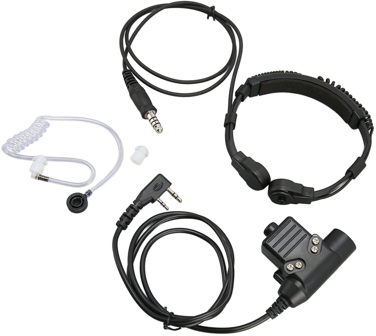 Allecto - Keelmicrofoon Walkie Talkie Oortje - Akoestische Buis - Tactische Headset - Compact - 2-weg Radio Oortje - Geschikt voor UV 5R en BF 888S...