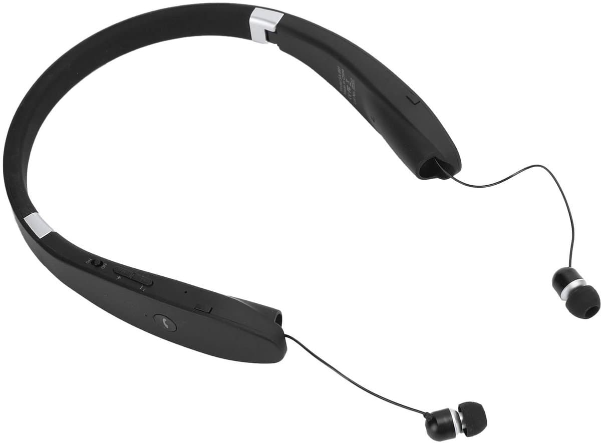 Allecto - Bluetooth 5.0-koptelefoon - Opvouwbare Nekband-headset - Ruisonderdrukkende Draadloze Stereo - Zwart - Geschikt voor Sport en Training - ...