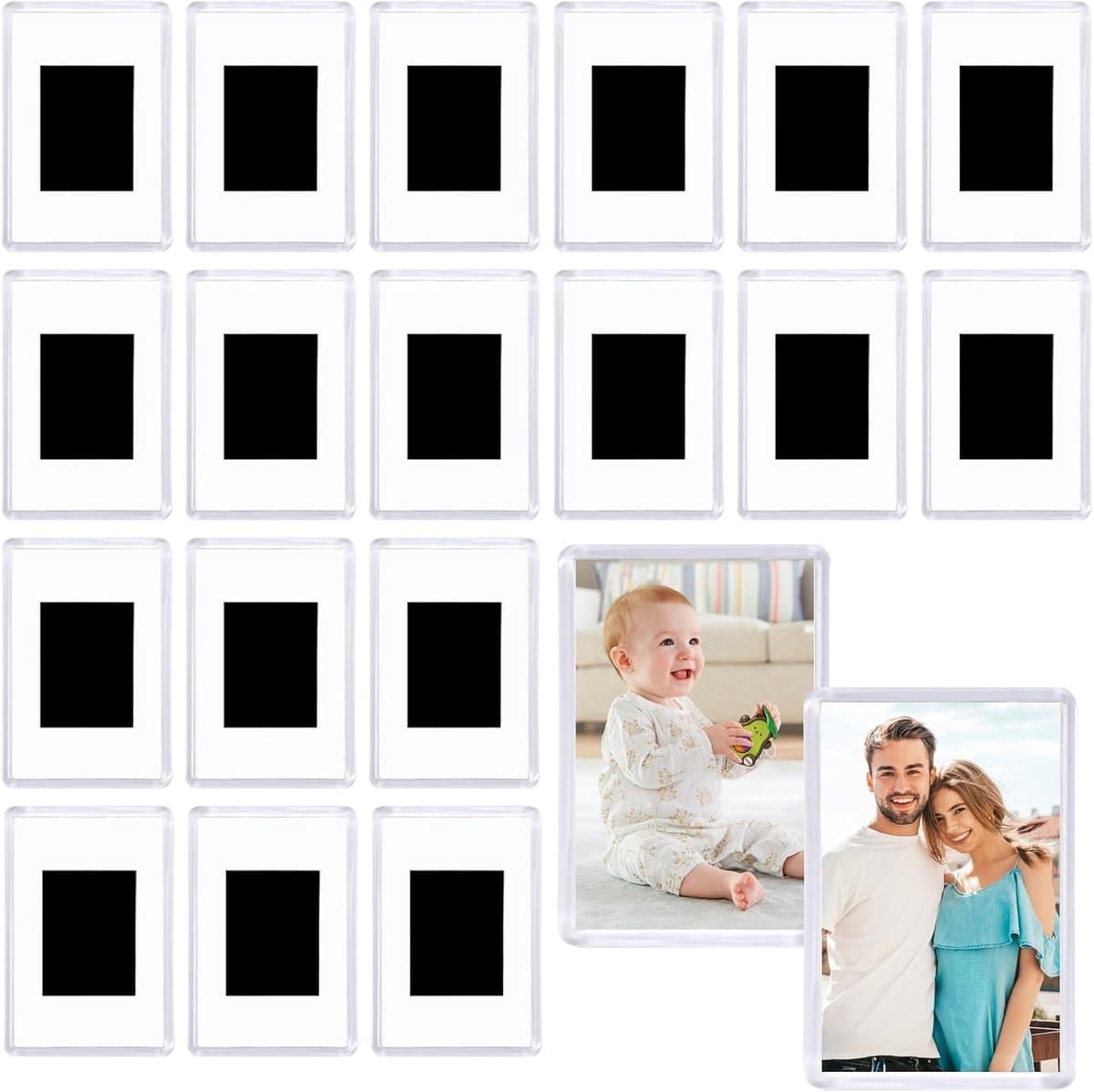 Mini Foto Frames - Koelkast Magneet - Decoratie Tonen - Acryl Met Magneet - 4.5 x 7 cm - Transparant