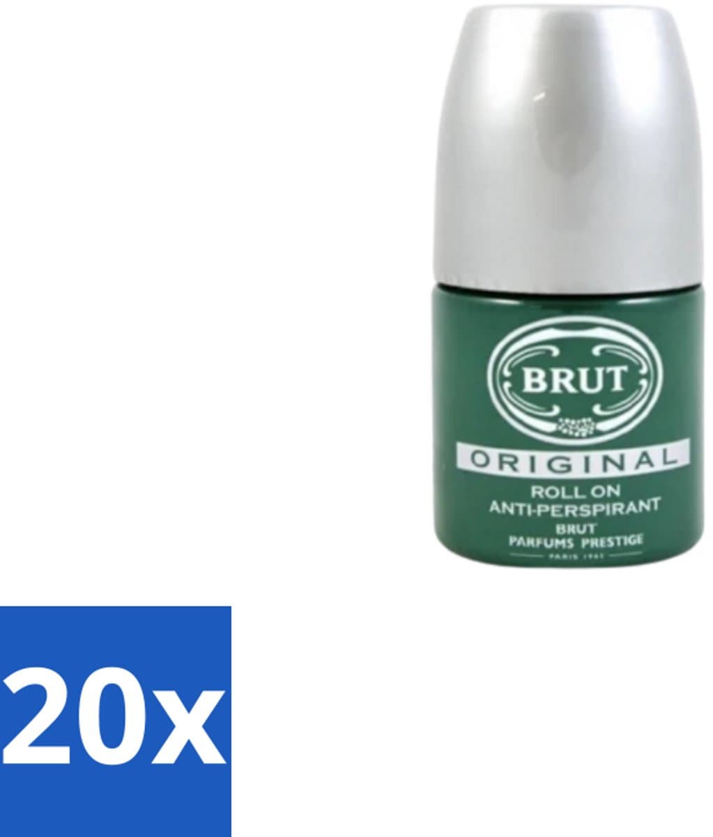 Brut – Deodorant Roll-On – Original – Glas – 50 ml - Bulkverpakking - 20 stuks