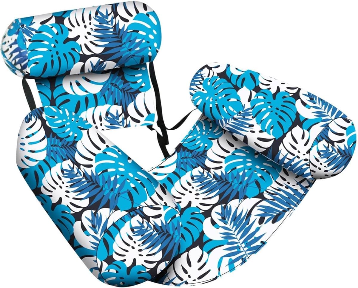 Opblaasbare Waterhangmat - Drijvend Ligbed - Ontspannen in water - Ergonomisch waterliggen - 76x40.5x61cm - Blauw