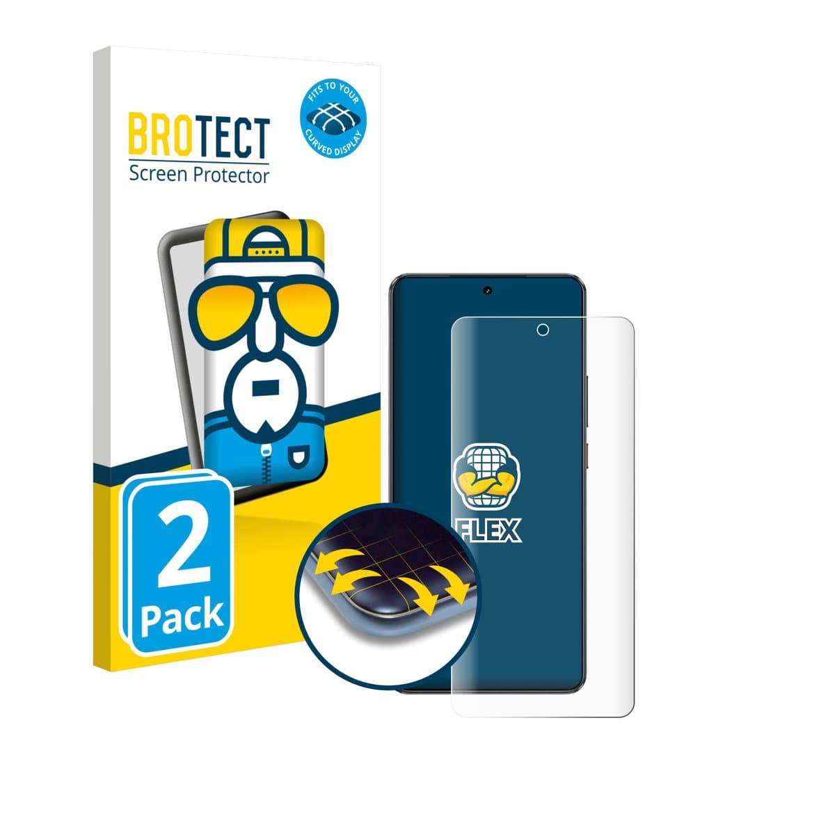 BROTECT - Screenprotector voor realme GT 7 - Folie Beschermfolie transparant volledig dekking - 2 Stuks