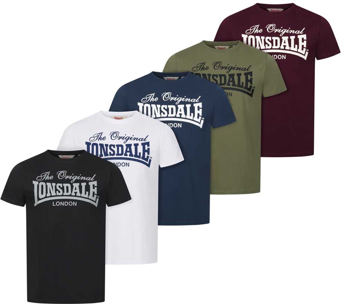 Lonsdale Fittonhill T-shirt Met Korte Mouwen 5 Eenheden Veelkleurig M Man