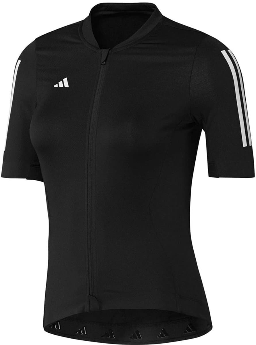 Adidas Tempo 3 Stripes Korte Mouw Wielertrui Zwart L Vrouw
