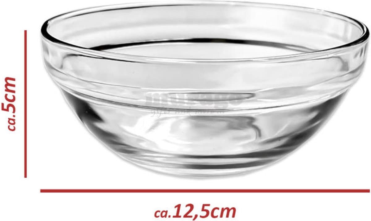 Alpina Glazen Snackkom Set - 12,5 cm, Transparant, 2 stuks