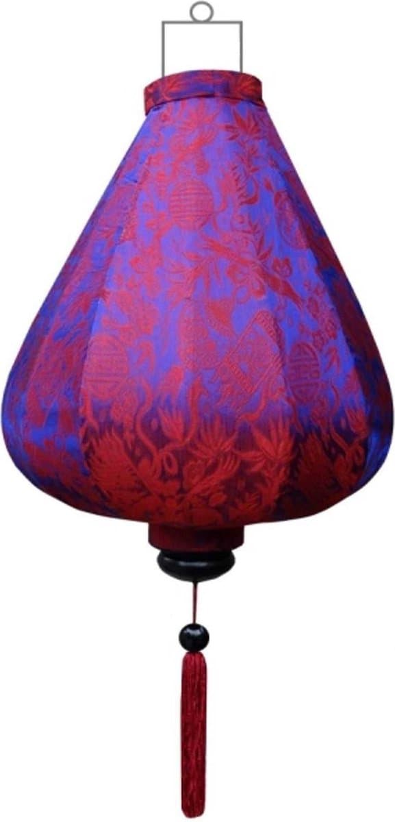 Indigo zijden lampion lamp druppel - DR-IN-45-S