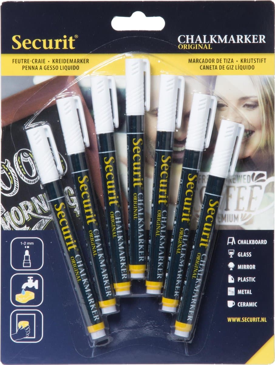 Securit KRIJTMARKERS 7 stuks