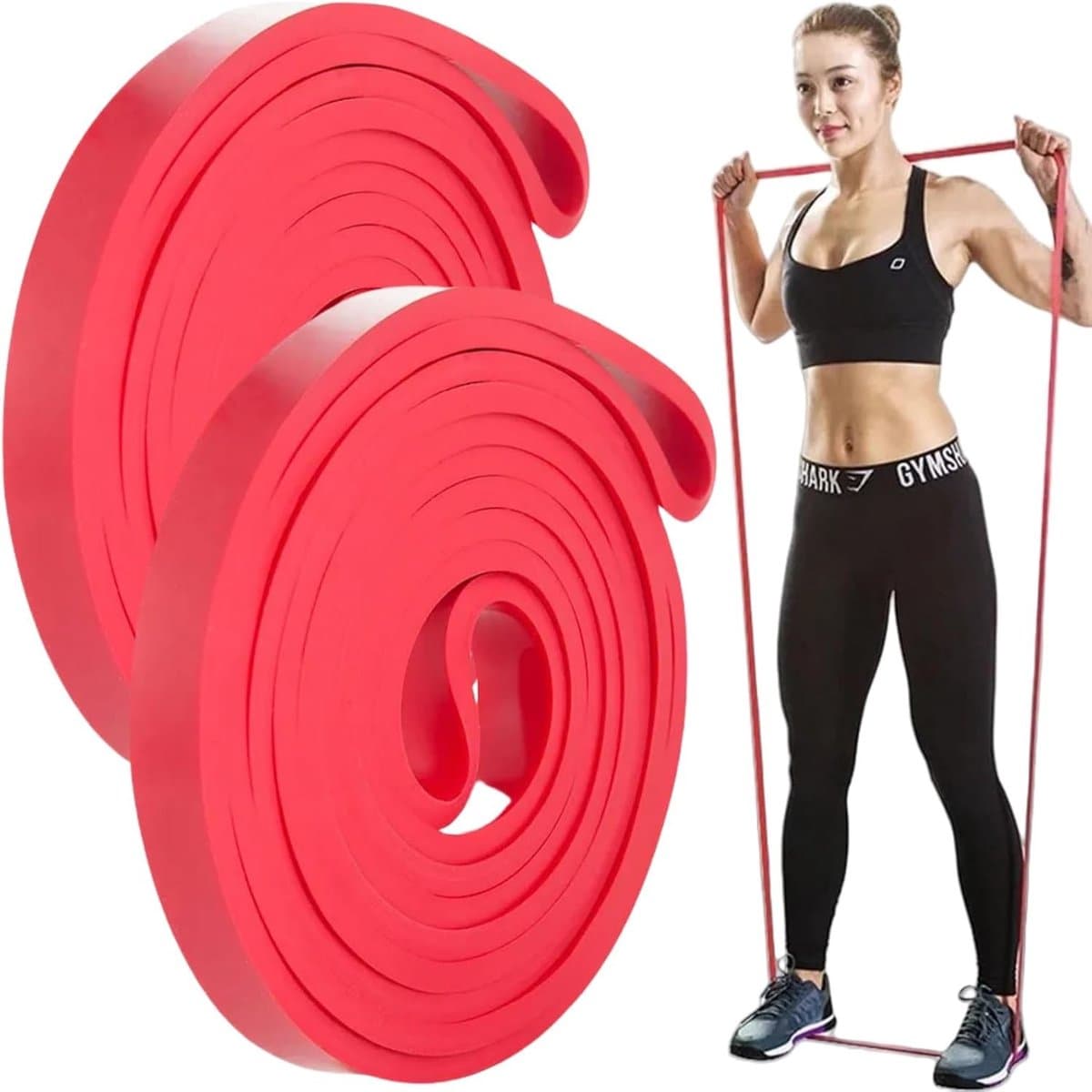 Set van 2 Weerstandsbanden voor Fitness - Elastische Oefenbanden voor Yoga, Pilates en Krachttraining