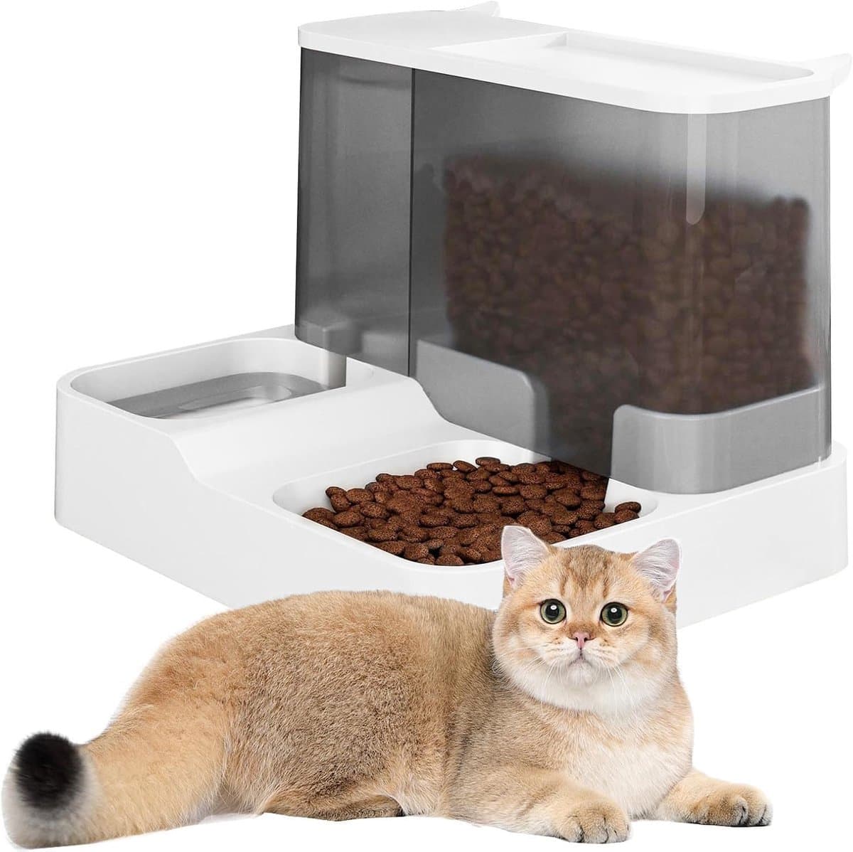 2-in-1 voerautomaat en waterdispenser voor katten, 3,8 L