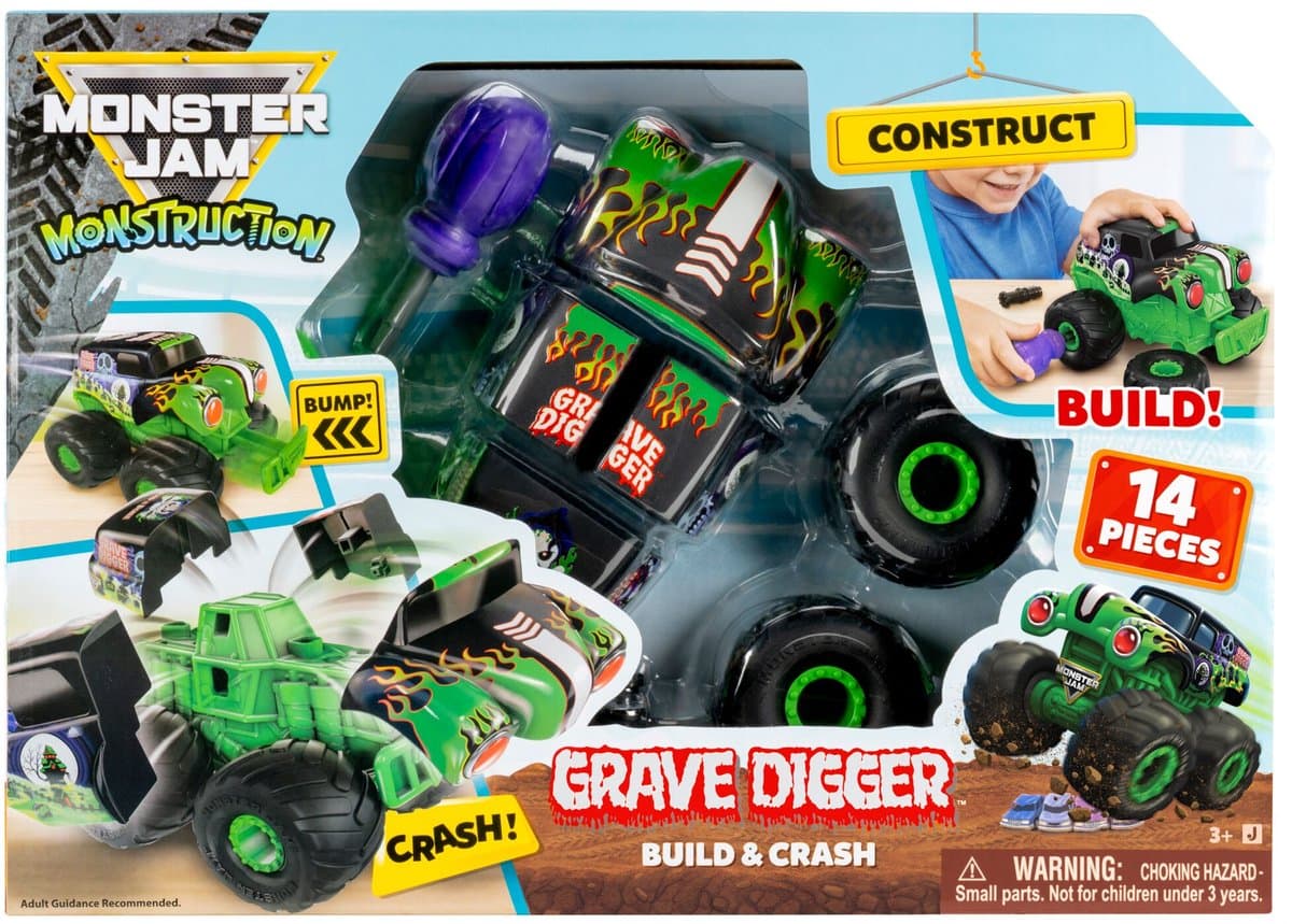 MONSTER JAM MONSTRUCTION - Vehicle (8" Monstruction Truck) (Grave Digger)