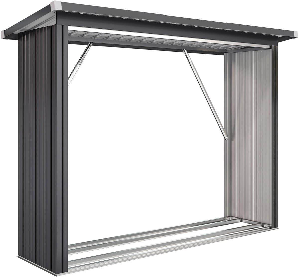 NordHaus Houthok - Brandhoutopslag - Donkergrijs - 213x66,5x150cm