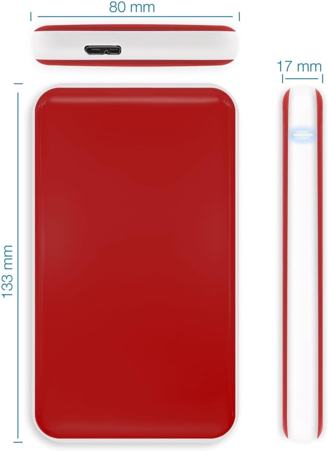 Externe 2.5" SATA HDD Behuizing - Snel & Stijlvol Rood
