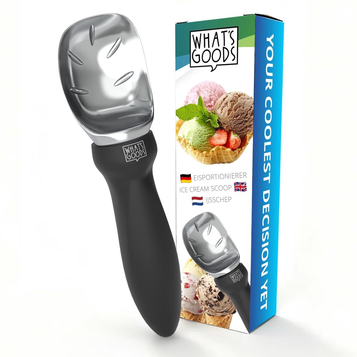 What's Goods - Professionele ijsschep - IJslepel met uniek groeven design