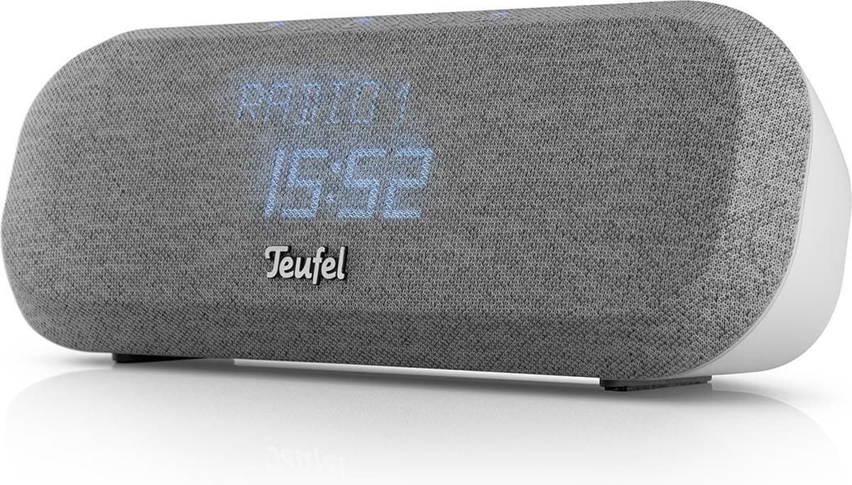 Teufel RADIO ONE - Hifi-wekkerradio met DAB+/ FM - Dimbaar display - 4 wekgeluiden - lichtgrijs