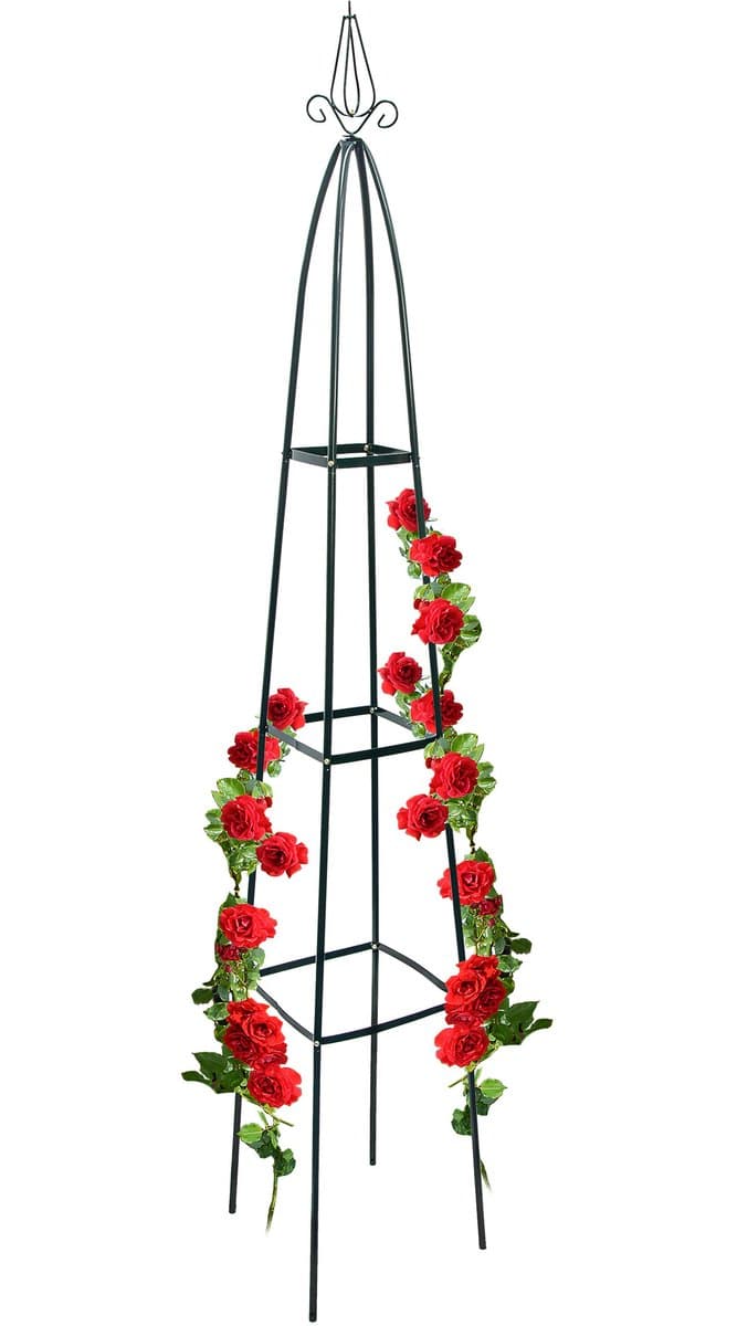 Rankhulp piramide 190 cm voor rozen en klimplanten - Vrijstaande plantensteun voor in de tuin, groen