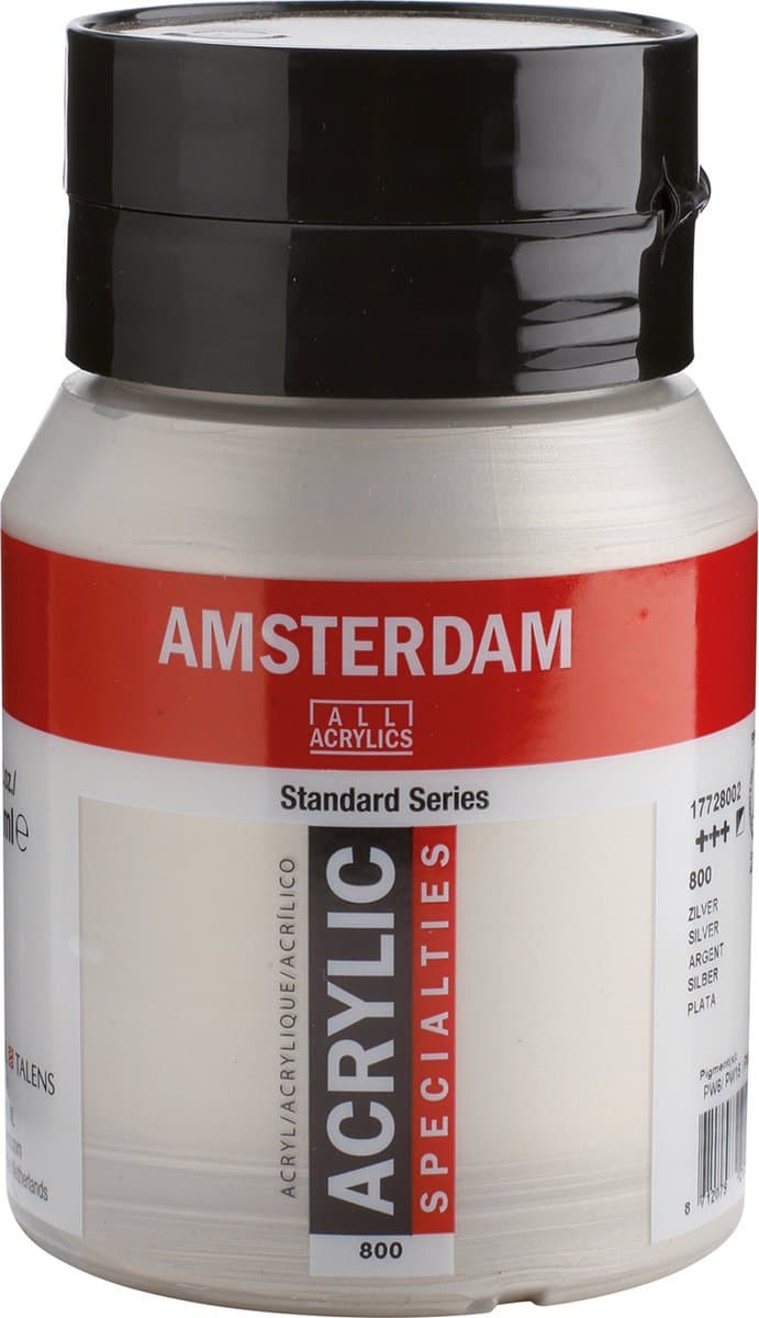 Amsterdam Standard Series Acrylverf Pot 500 ml Zilver 800