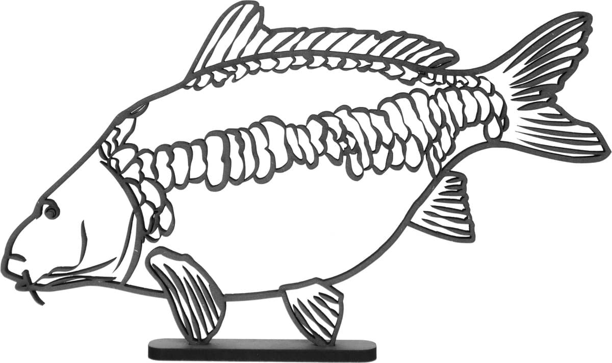 Fine Art Blackwood Spiegelkarper Sculptuur Visbeeld Trofee Visbeeldje Prijs Karperbeeld Viswedstrijd