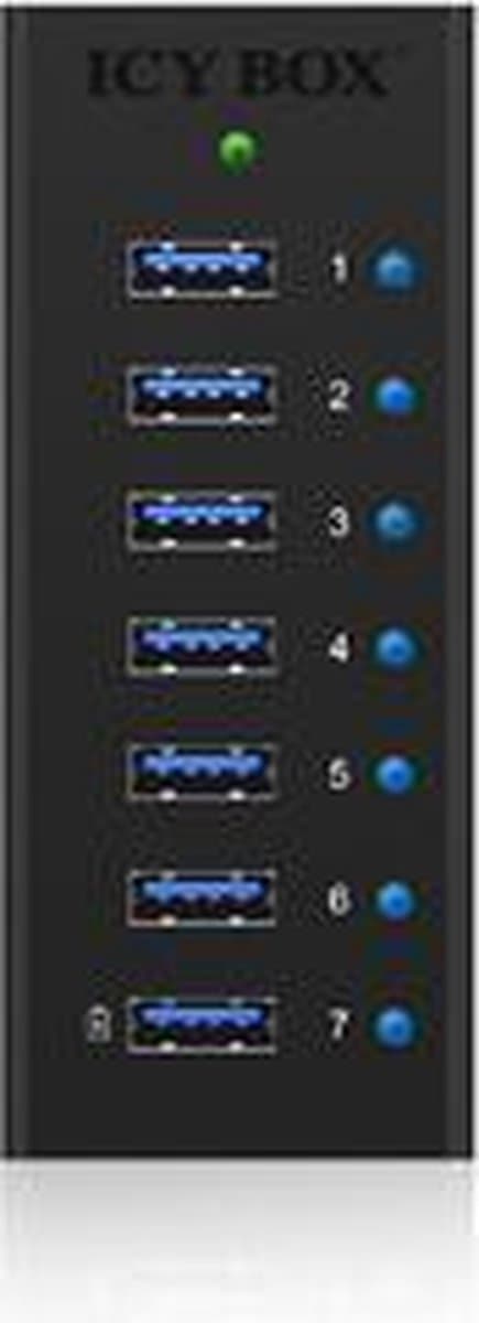 ICY BOX IB-AC618 IB-AC618 USB-hub 7 poorten USB-A USB 3.0 5 GBit/s Zwart