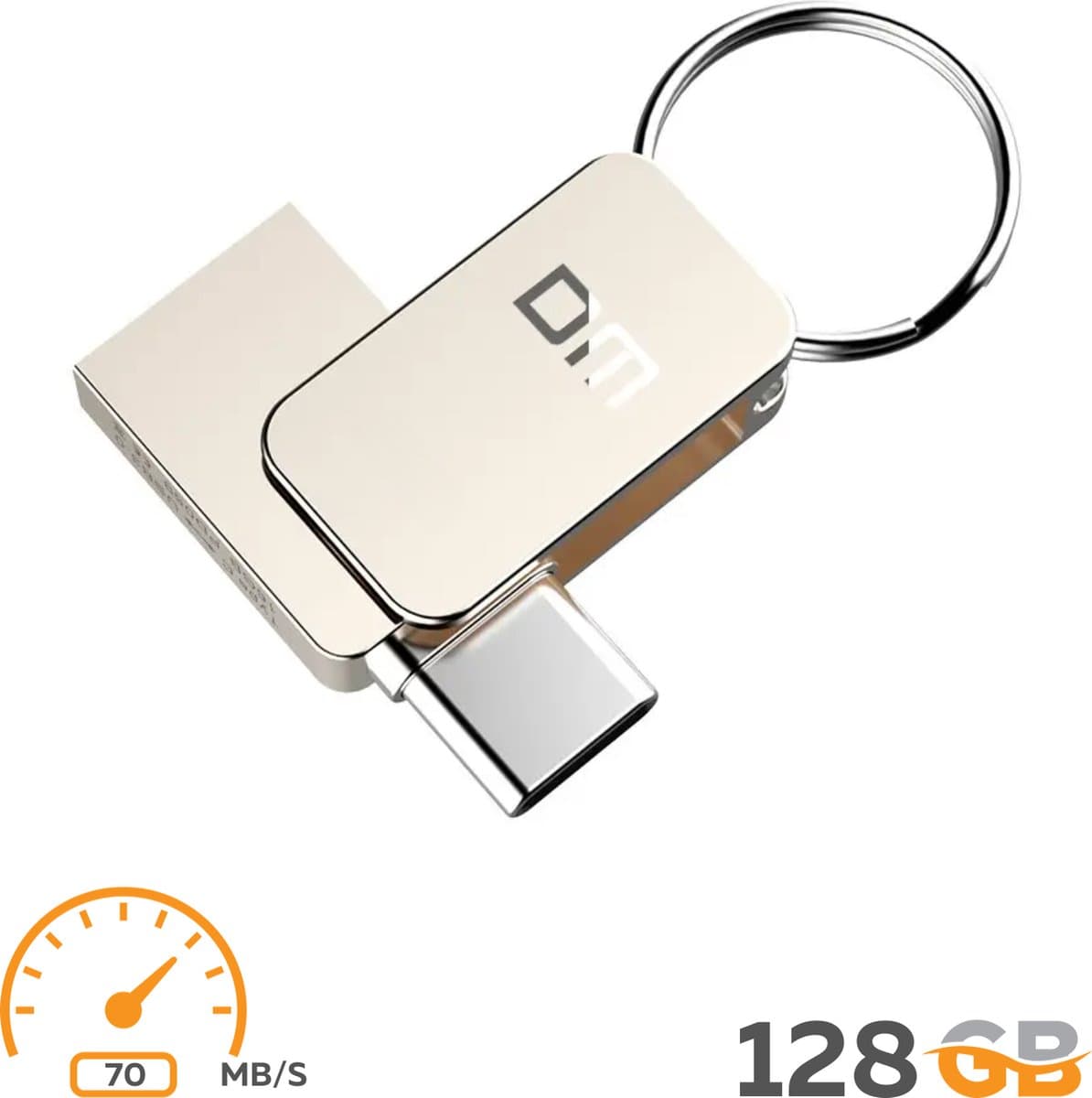 DM Mini USB stick 128GB - USB-A & USB-C - USB 3.0 - Flash Drive