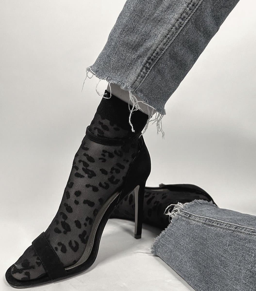 Pretty Polly Sokje - Fashion - Animal Pattern - Dames - Enkelsokje - One Size - 35,5/43 - Zwart