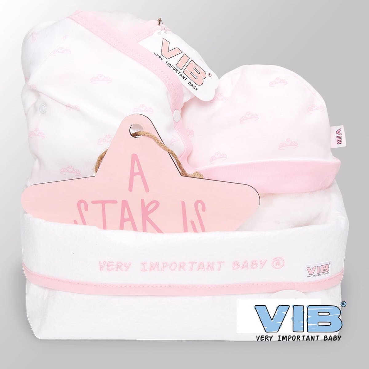 VIB® - Giftset Commodemandje - It's a Girl (4 delig) - Babykleertjes - Baby cadeau - zwangerschap aankondiging - geboorte cadeau