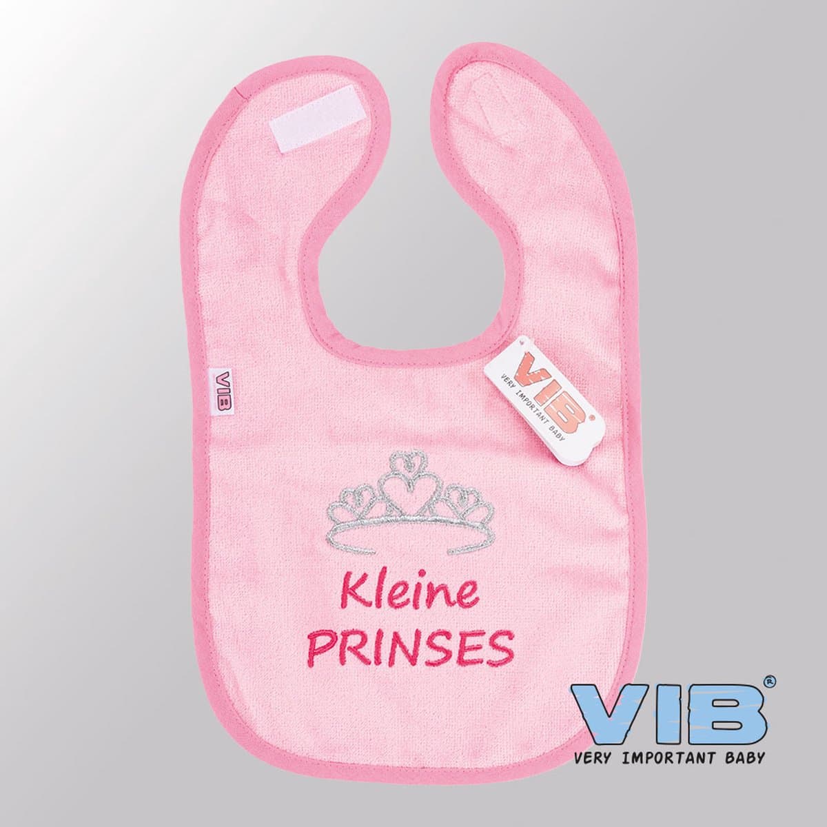 VIB® - Slabbetje Luxe velours - Kleine Prinses (Roze) - Babykleertjes - Slabbetjes - zwangerschap aankondiging - baby aankondiging