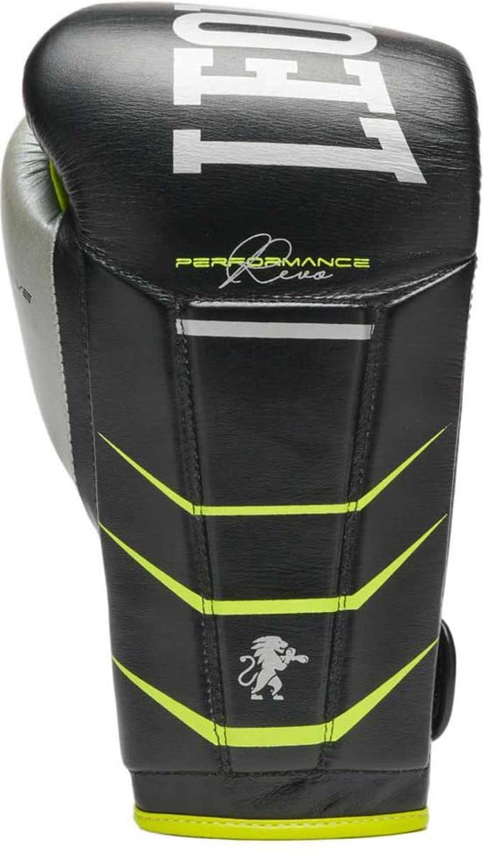 Leone1947 Revo Fluo Leer Kunstmatige Bokshandschoenen Zwart 16 oz