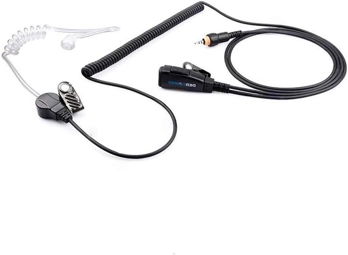 Security Oortje - Portofoon Headset - Communicatie - Kevlar Versterkt - 1-Draads - Zwart