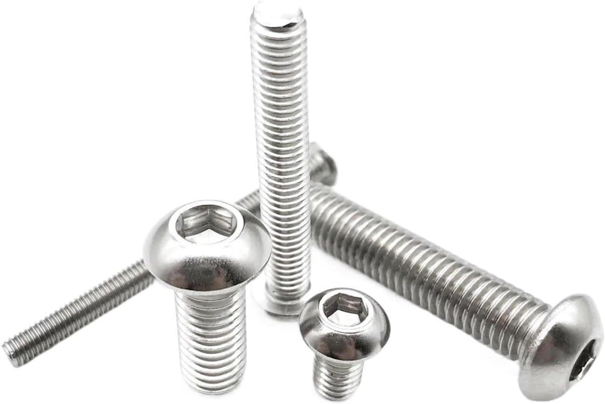 Lens Kopschroeven - Inbus Schroeven Bouten - Doe-het-zelf Projecten - Roestvrij Staal 304 - M2.5 50 stuks - Zilverkleurig