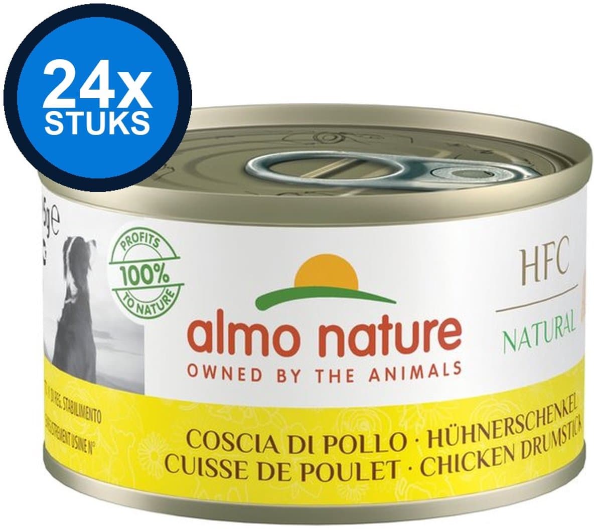 Almo Nature Blik - HFC Hondenvoer - kippenboutvlees - 24x95gr