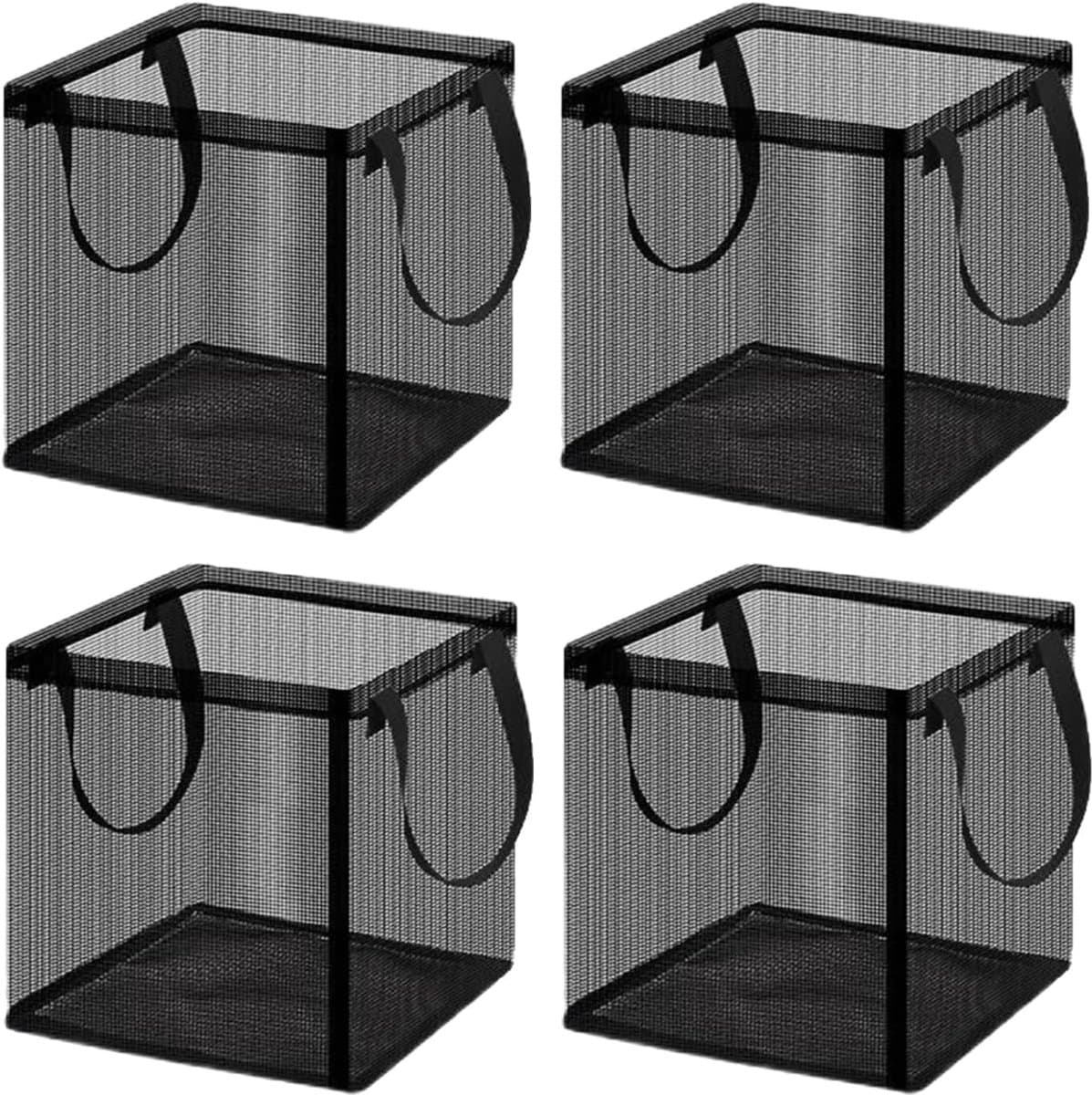 Vijverplantenmand Set - Waterplant Containers - Planten Kweken - Ademend Mesh Ontwerp - 4 Stuks - Zwart