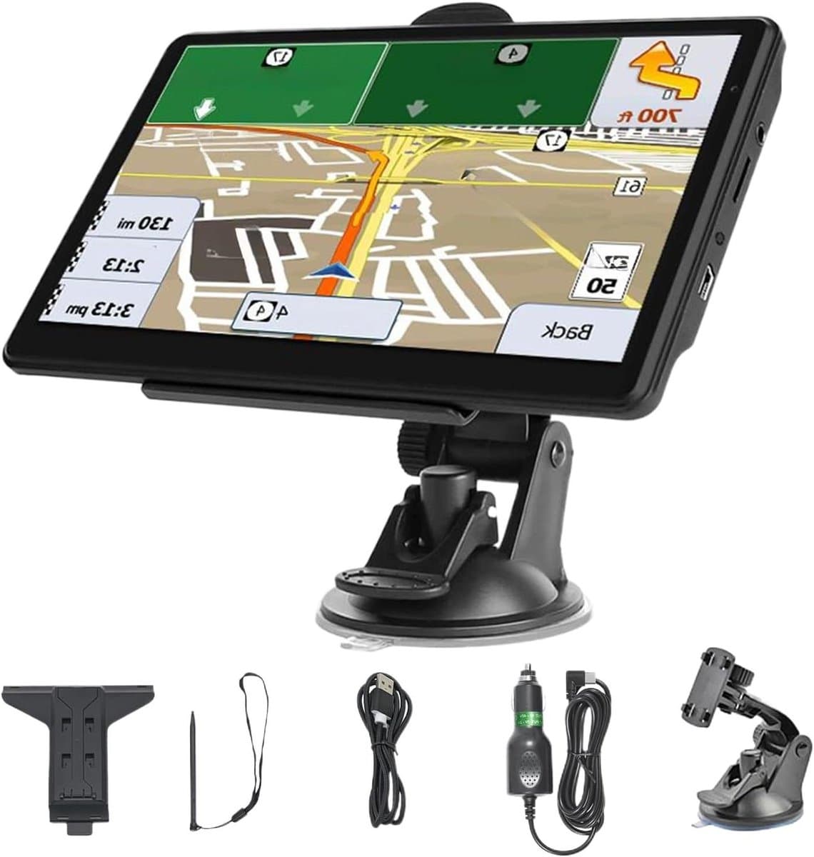 Auto Navigatie - GPS Toestel - Lange Ritten - Slimme Kaarten - 18 cm Scherm - Zwart