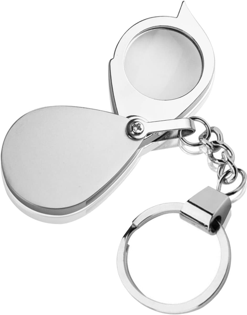 Draagbare vergrootlens met sleutelhanger, draagbaar, vergrotingslens, pocket juwelenvergrootglas voor leeswetenschappen, sieraden, rotsen, munten, horloges