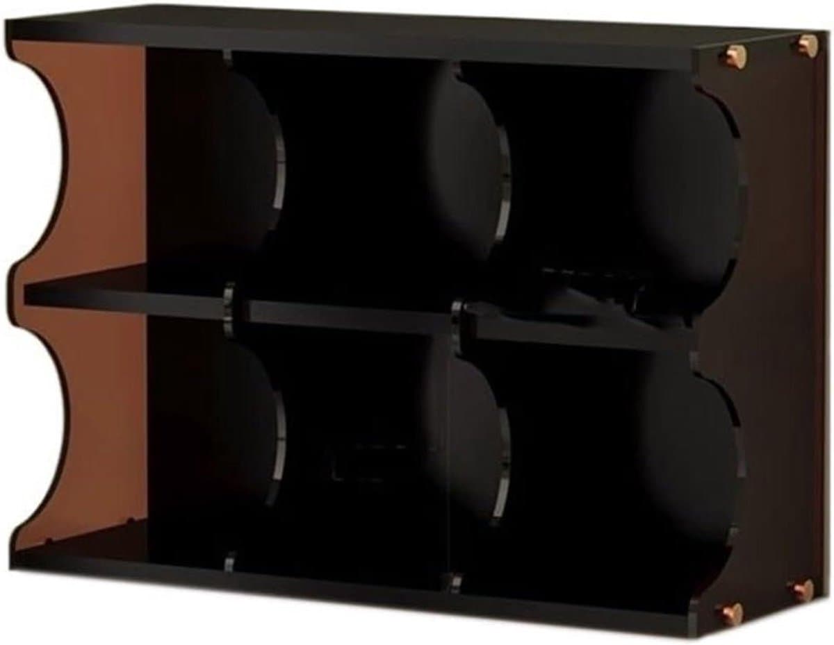 CD Opbergrek - Platenrek Acryl - Muziek Collectie Organiseren - Zes Compartimenten - 44x15.5x31.6 cm - Transparant