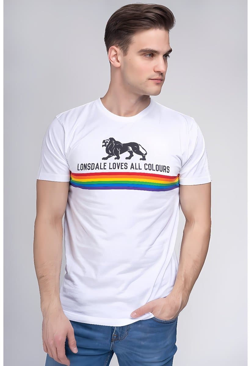 Lonsdale Nelson Unisex T-Shirt reguliere pasvorm Wit-XL