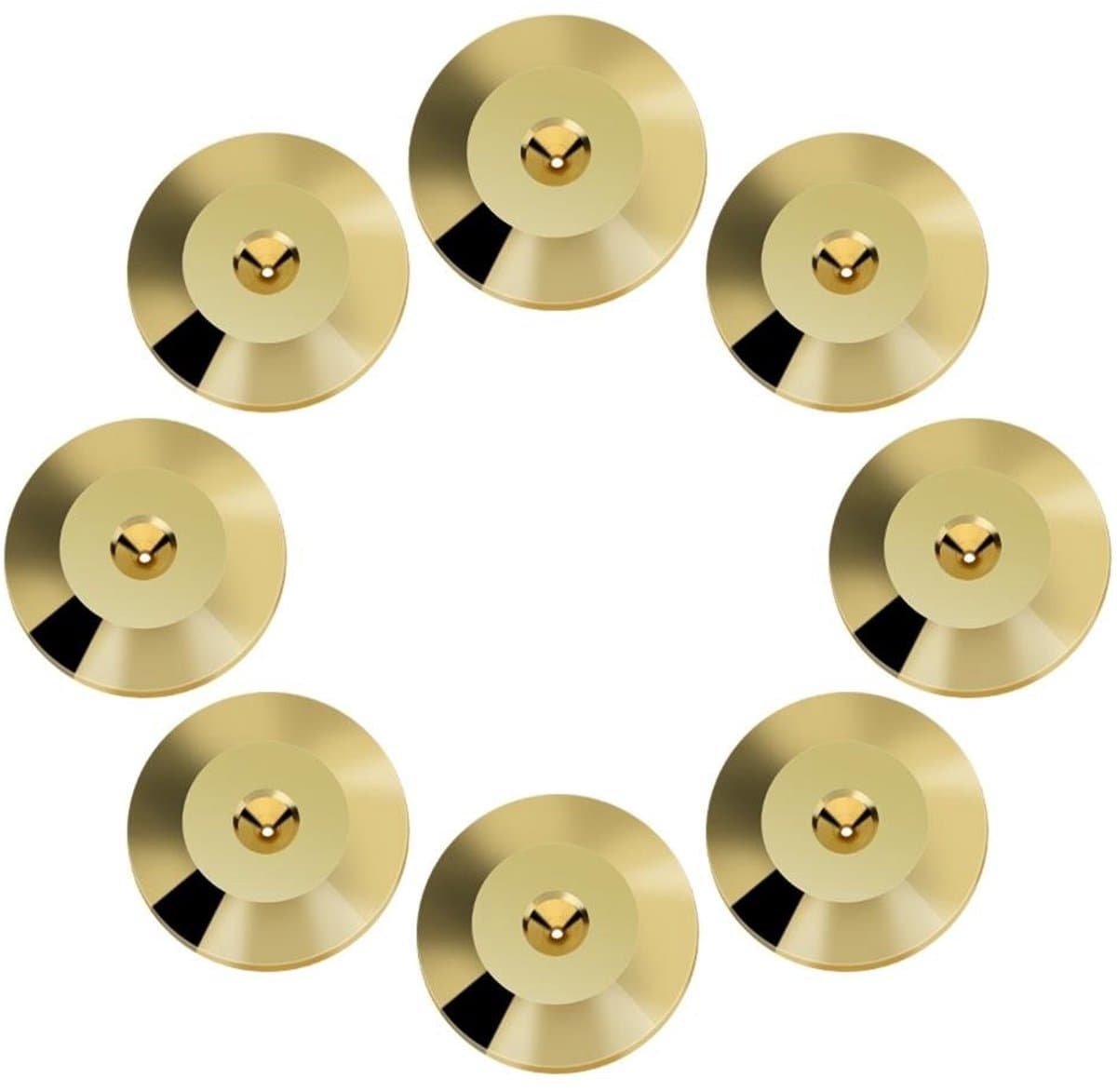 Dailygoods - Spikes Coasters - Schokabsorberende Onderzetters - Goud - Universele Basis Pads - Bescherming voor Speakers - Geschikt voor alle spike vo...