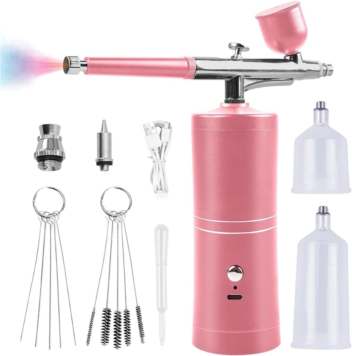 DYVNS® Airbrush met Compressor - Complete Set - Oplaadbaar - Roze