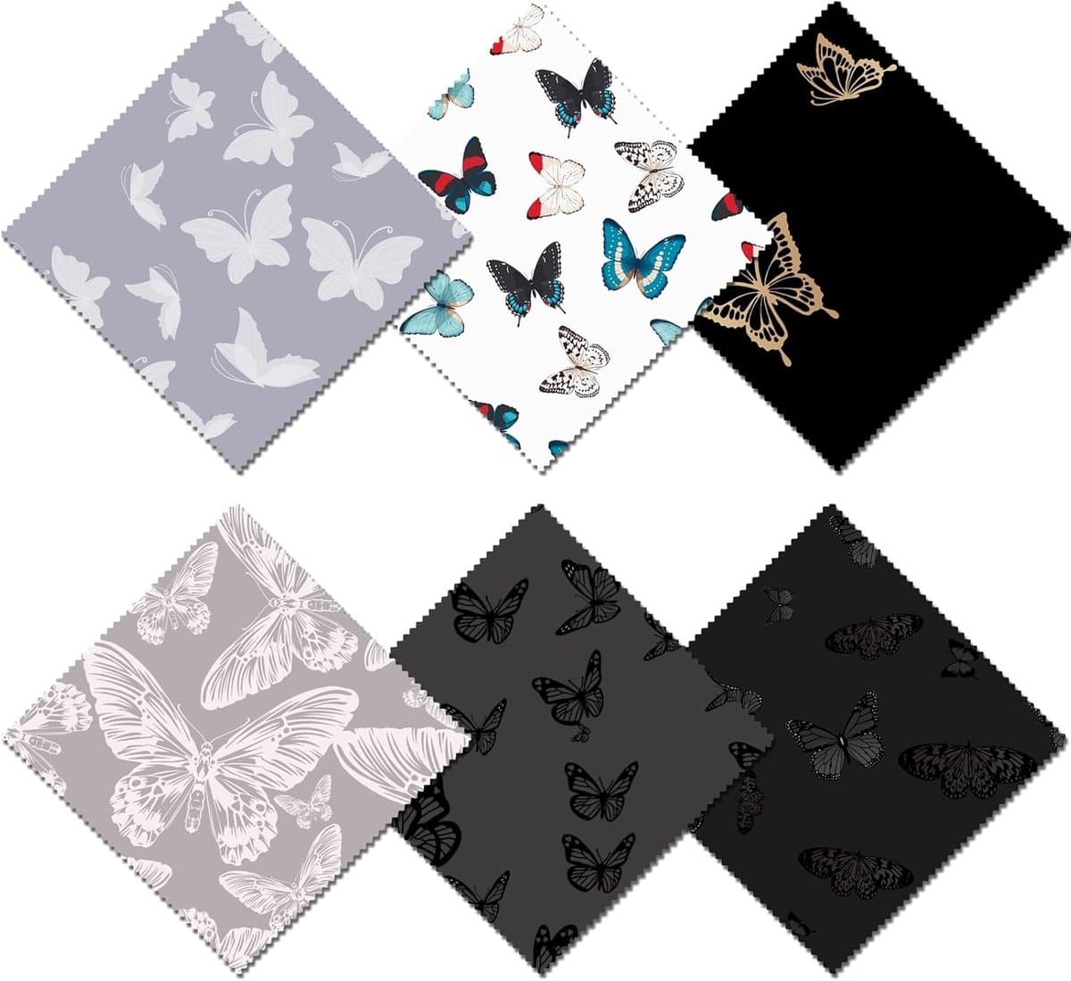 6 stuks brillenpoetsdoek, brillenpoetsdoek, lensbrillen, microvezel schattige esthetische doek voor unisex vrouwen meisjes herbruikbare telefoonschermen camera meerdere patronen (6,3 x 6,3 in) -