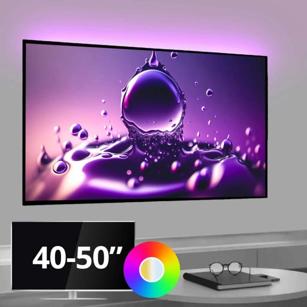TV ledstrip USB - 40-50 inch - 1 strip - RGBWW - Inclusief IR afstandsbediening - Plug&Play - TV backlight led strip